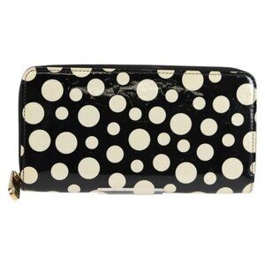 LOUIS VUITTON Vernis Yayoi Kusama Zippy Wallet White Black